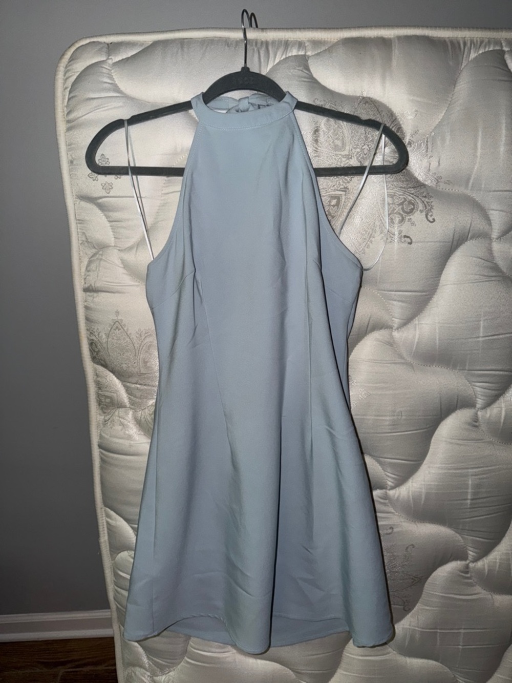 Halter Neck Light Blue Women's Dress